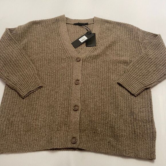 NWT Jenni Kayne Taupe Cashmere Cocoon Cardigan Sweater Size Medium New - Picture 1 of 7